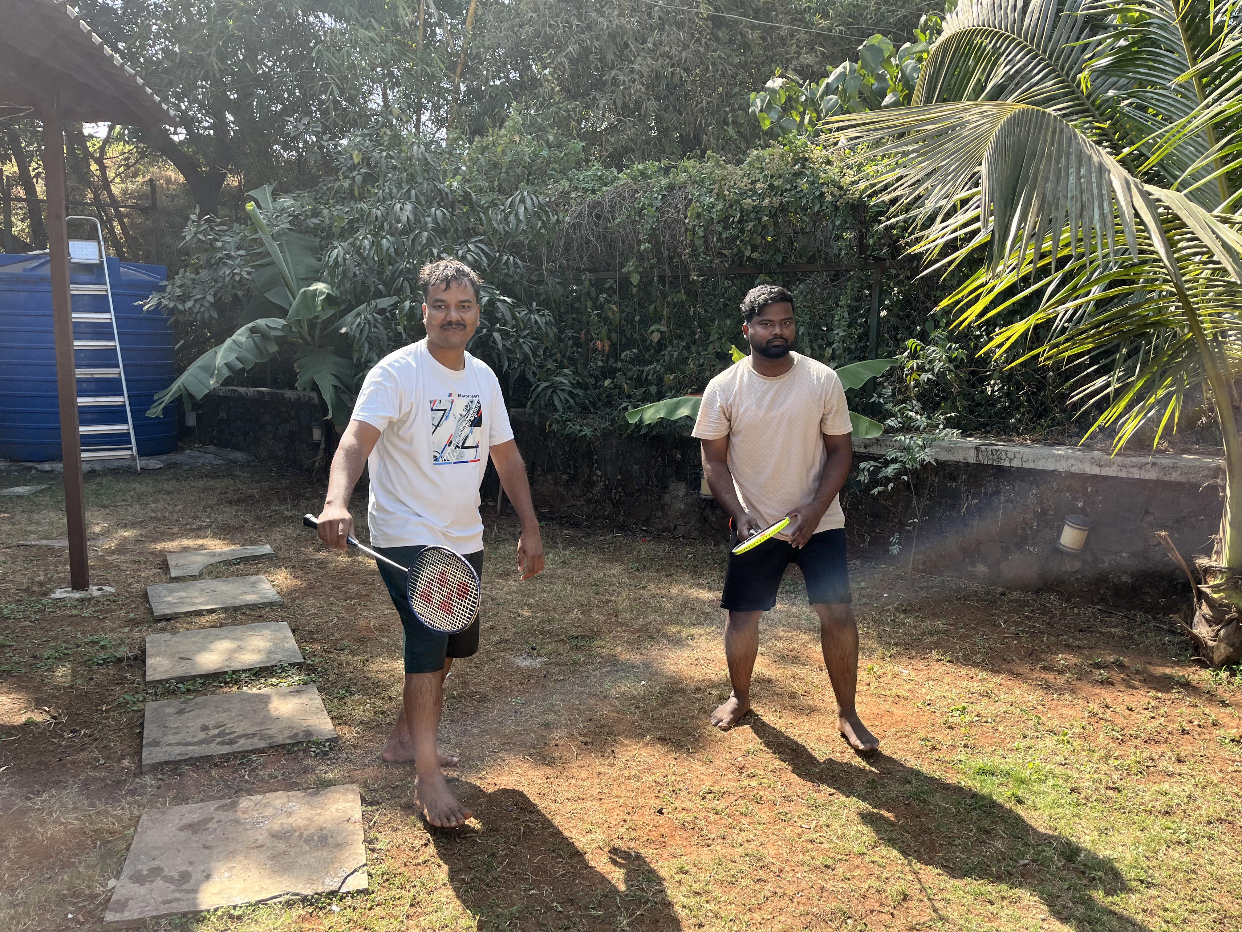 Fun at Dreamscape: a badminton match on an office outing